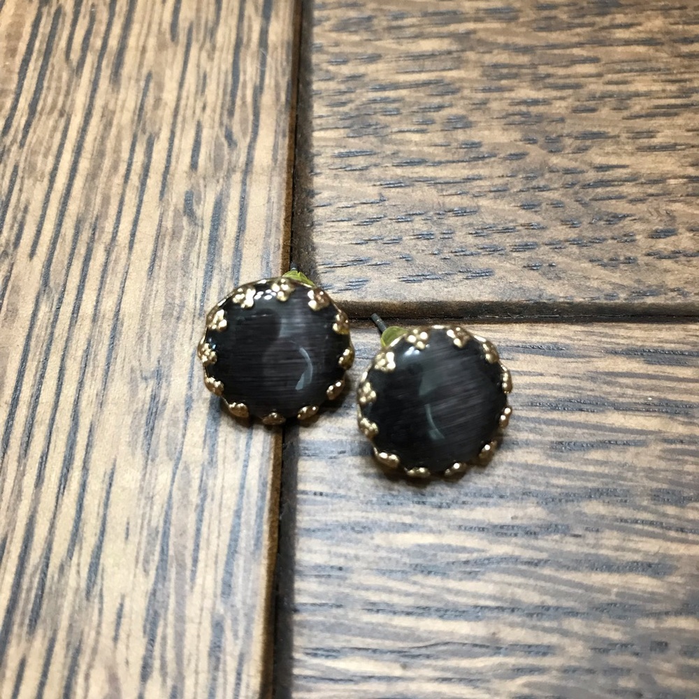 Black stud earrings